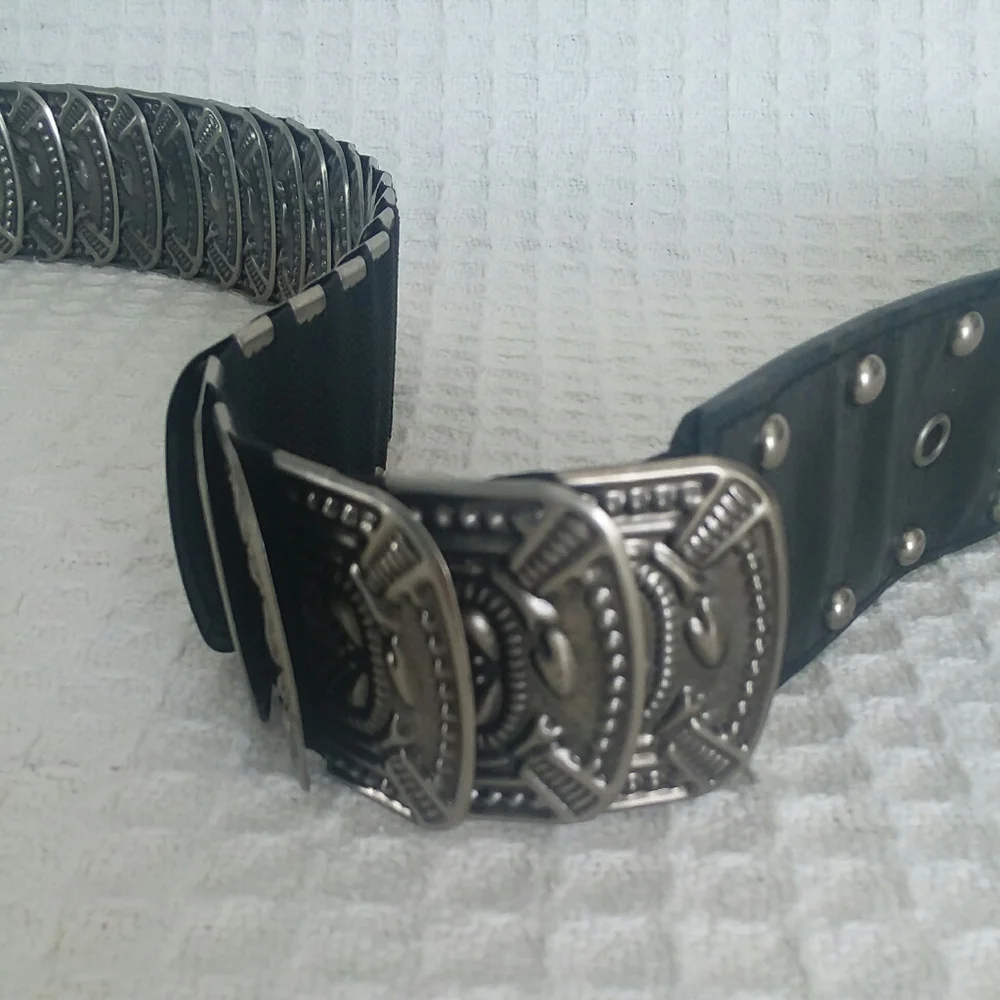 No Boundaries Stretch Faux Leather & Metal Belt NWT